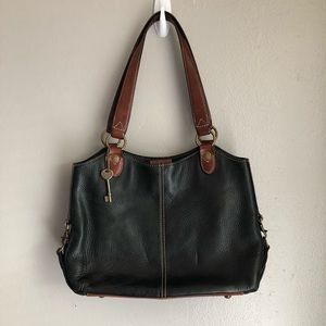Fossil leather purse shoulder tote bag